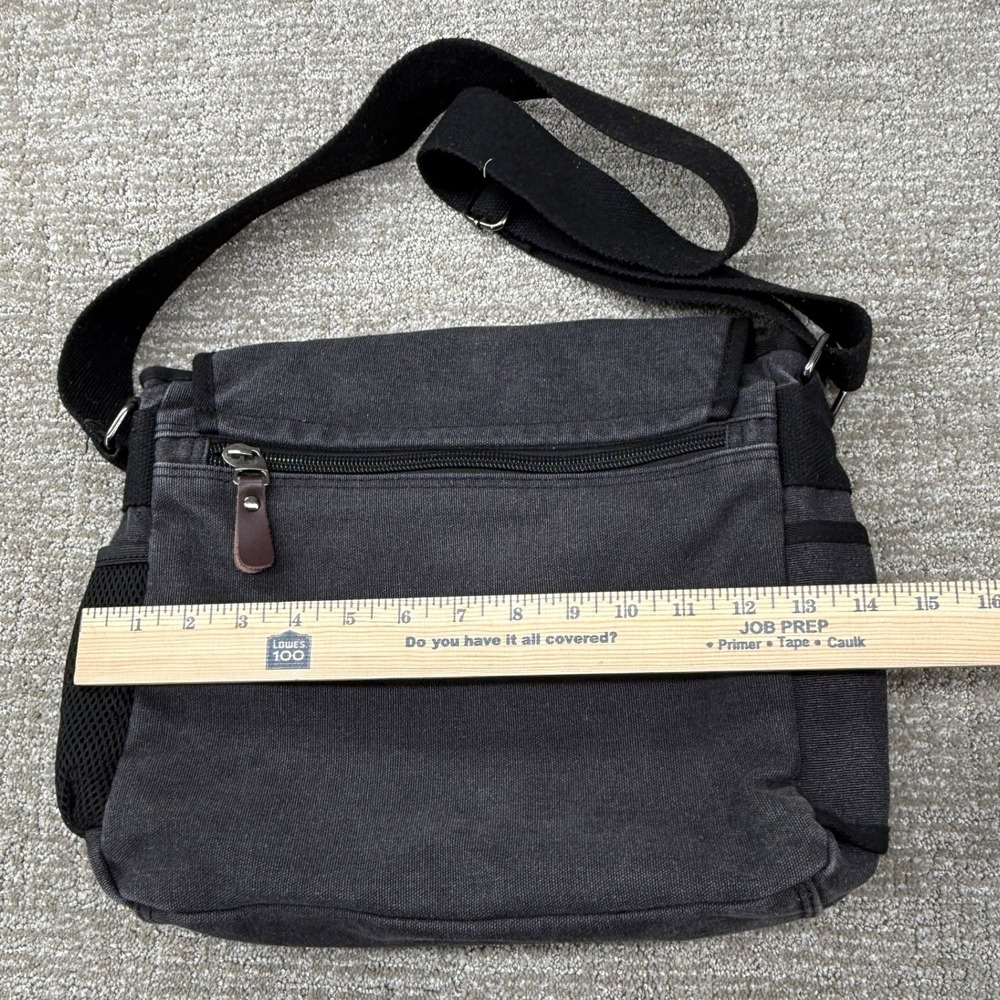 Modoker Messenger Bag Men OS Black Canvas Crossbody Vintage Shoulder Satchel Bag - Picture 6 of 8
